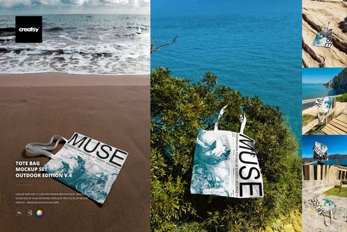 Tote Bag Mockup Set - Outdoor Edition v.4 - mockup preview 1