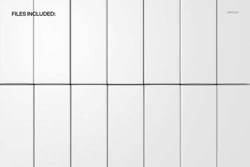 Front view of multiple white packaging boxes arranged in a grid pattern, shown in a clean mockup scene.