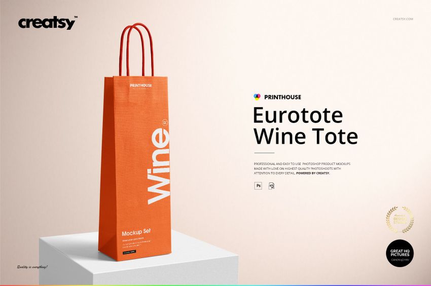 Eurotote Wine Tote Bag Mockup Set - mockup screenshot 1