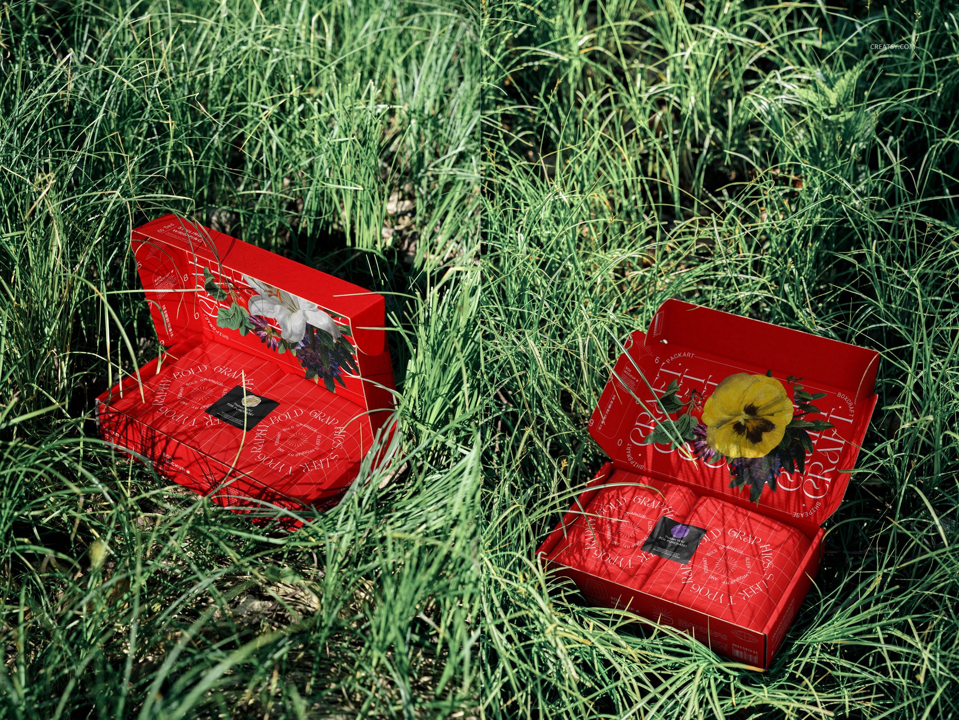Mailing Box in Grass Mockup Set - mockup screenshot 4
