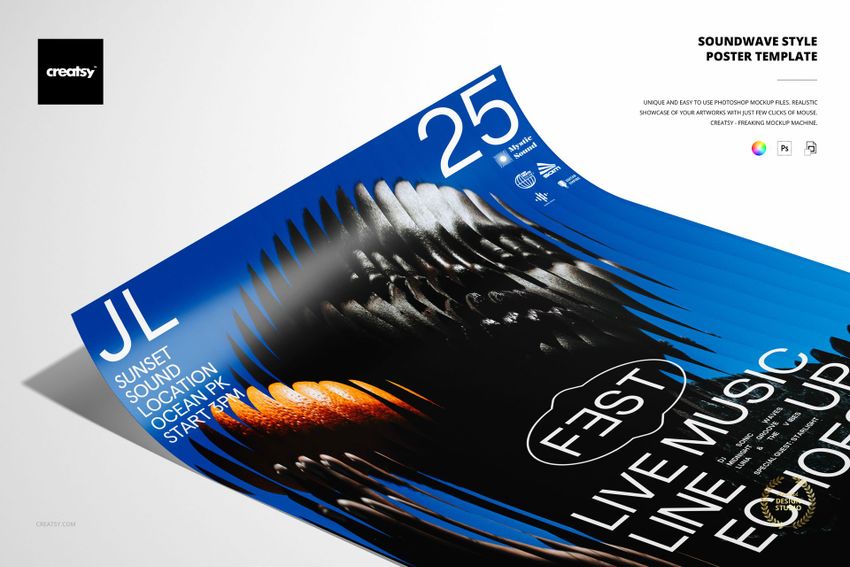 Soundwave Style Poster Template - mockup screenshot 1