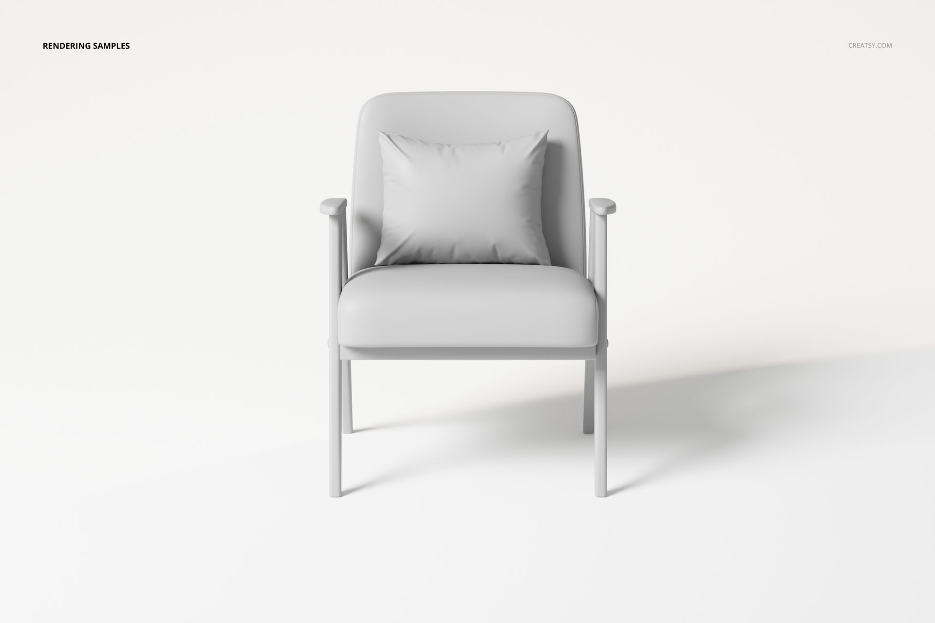 Wood Frame Armchair With Pillow 3D Model - mockup screenshot 2