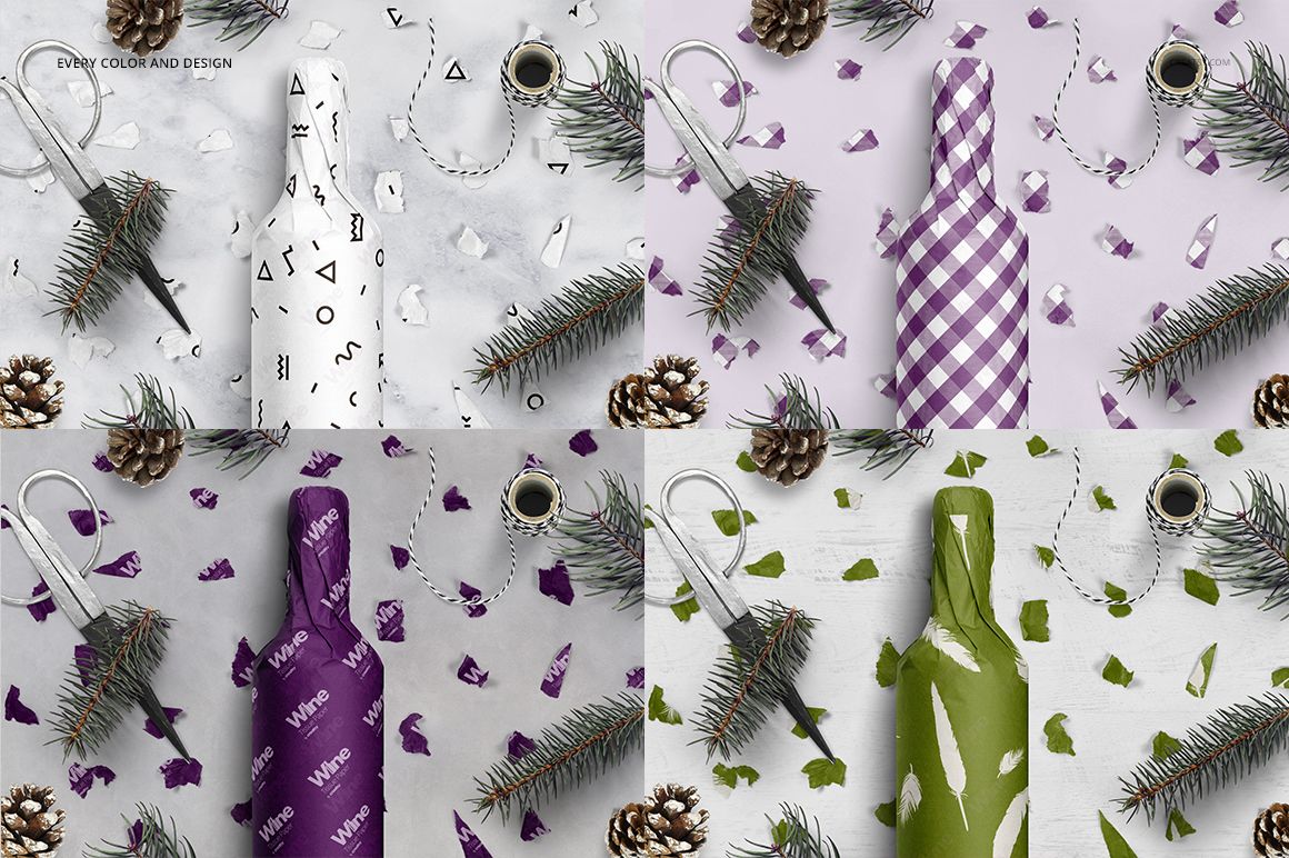 Wine Wrapping Tissue Paper Mockup Set - mockup screenshot 23