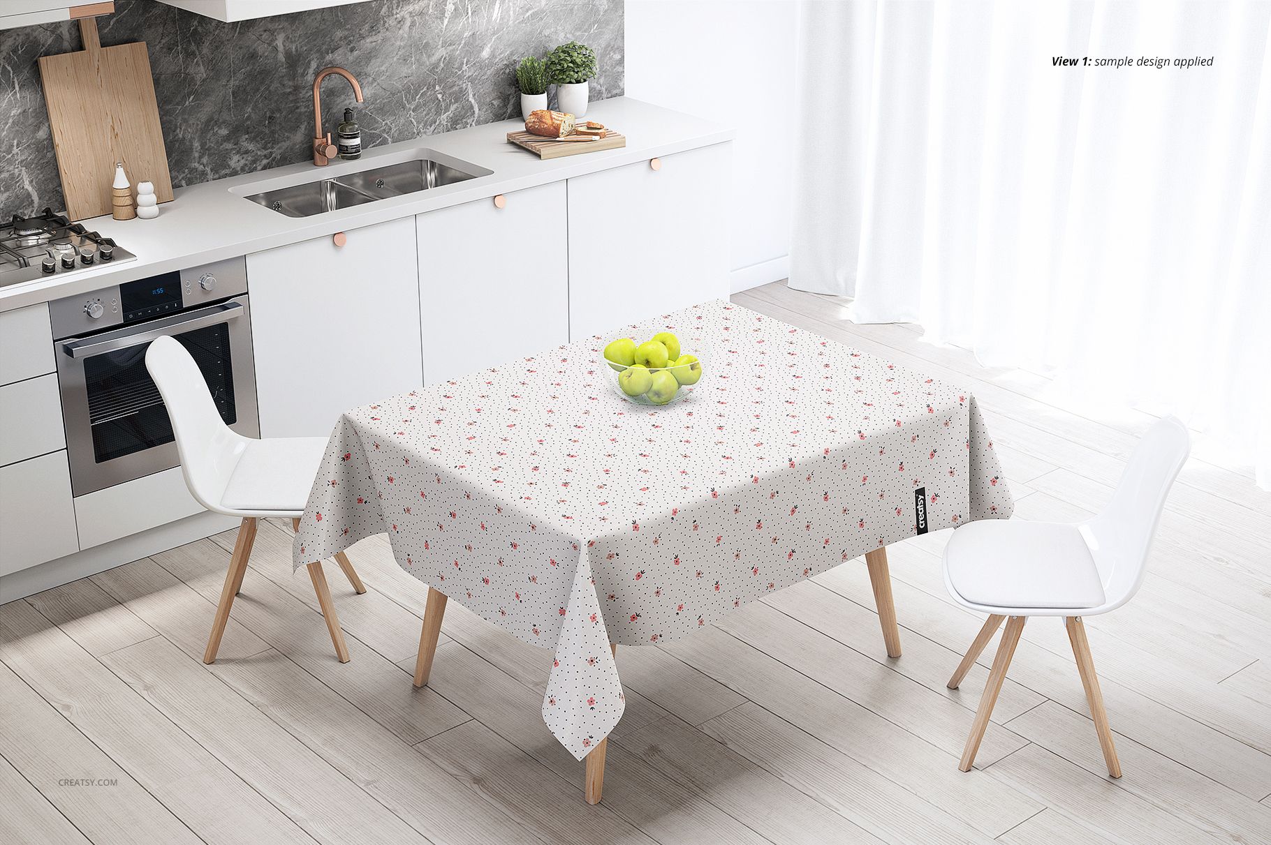 Kitchen Scene Tablecloth Mockup Set - mockup screenshot 3