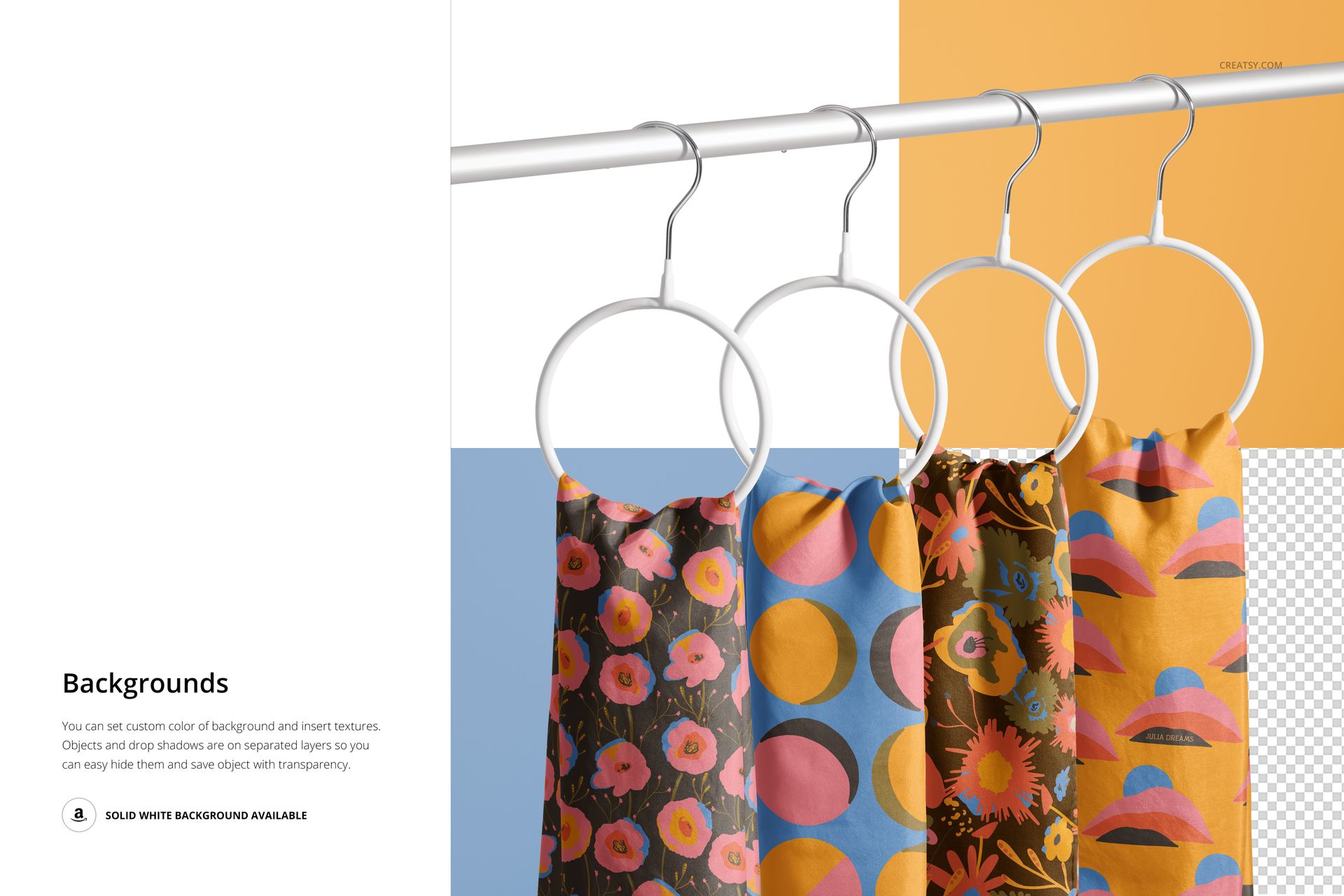 Silk Scarves on Hangers Mockup (18/FFv.12) - mockup screenshot 5