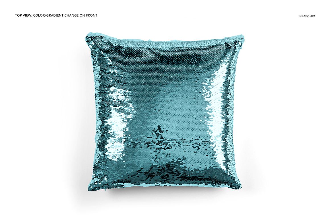 Sublimated Reversible Mermaid Sequin Pillow Mockup Set - mockup screenshot 7
