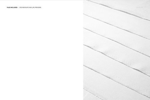 Folded fabrics mockup featuring several white cotton pieces laid side by side, viewed from a top perspective.