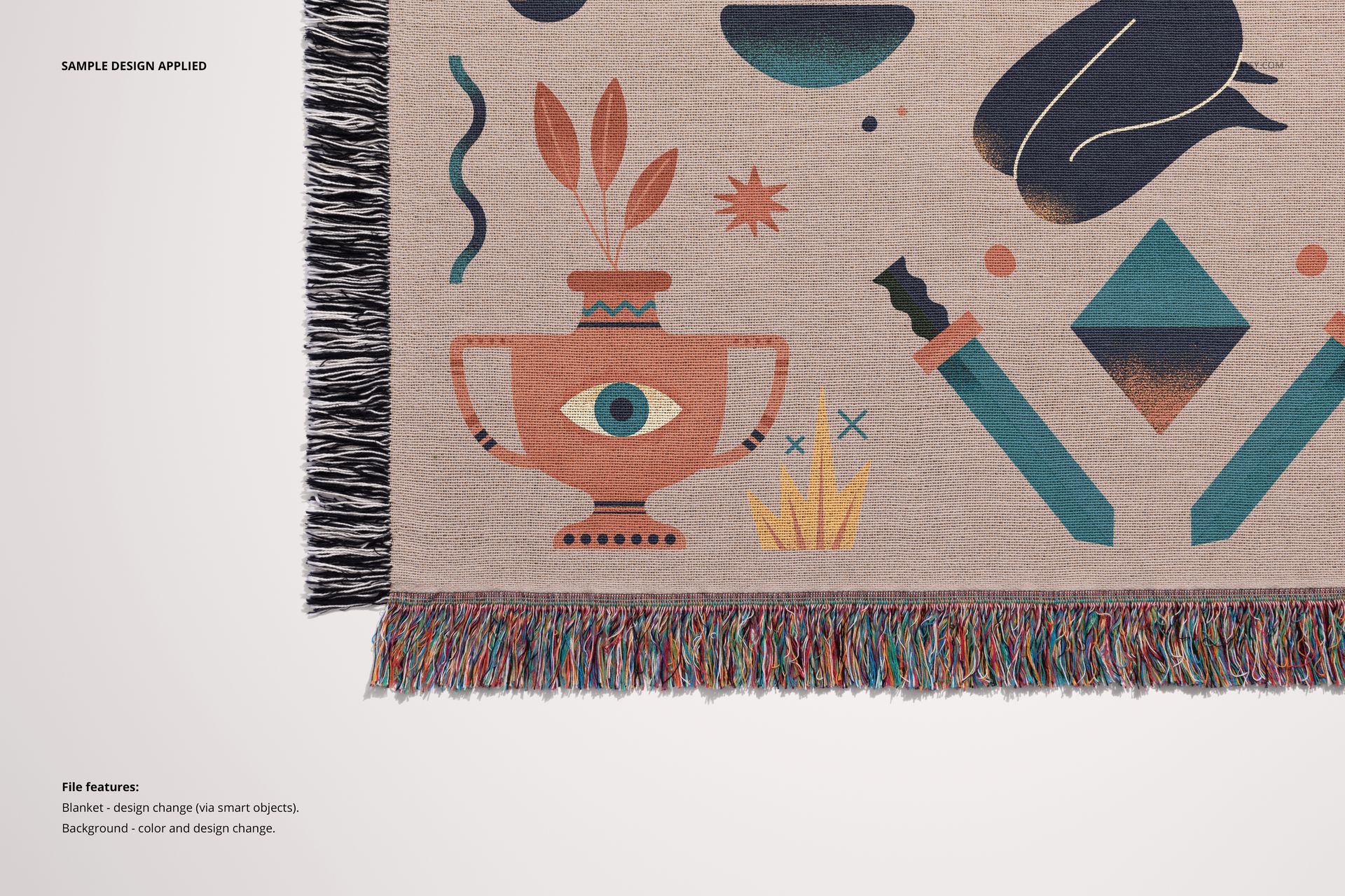 Jacquard Fringed Woven Throw Blanket Mockup Set v.4 - mockup screenshot 5