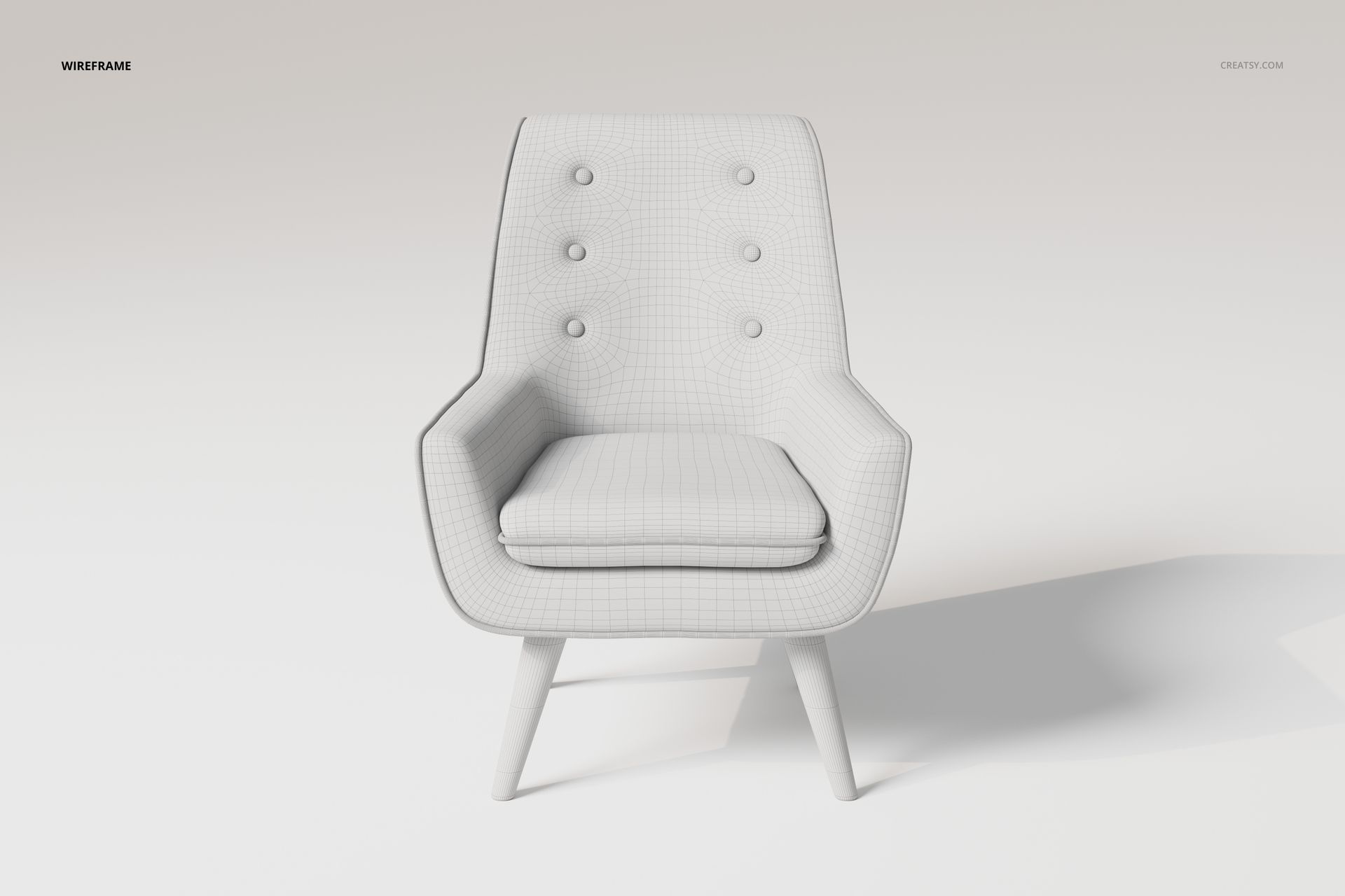 Corner Chair with Wooden Legs 3D Model - mockup screenshot 6