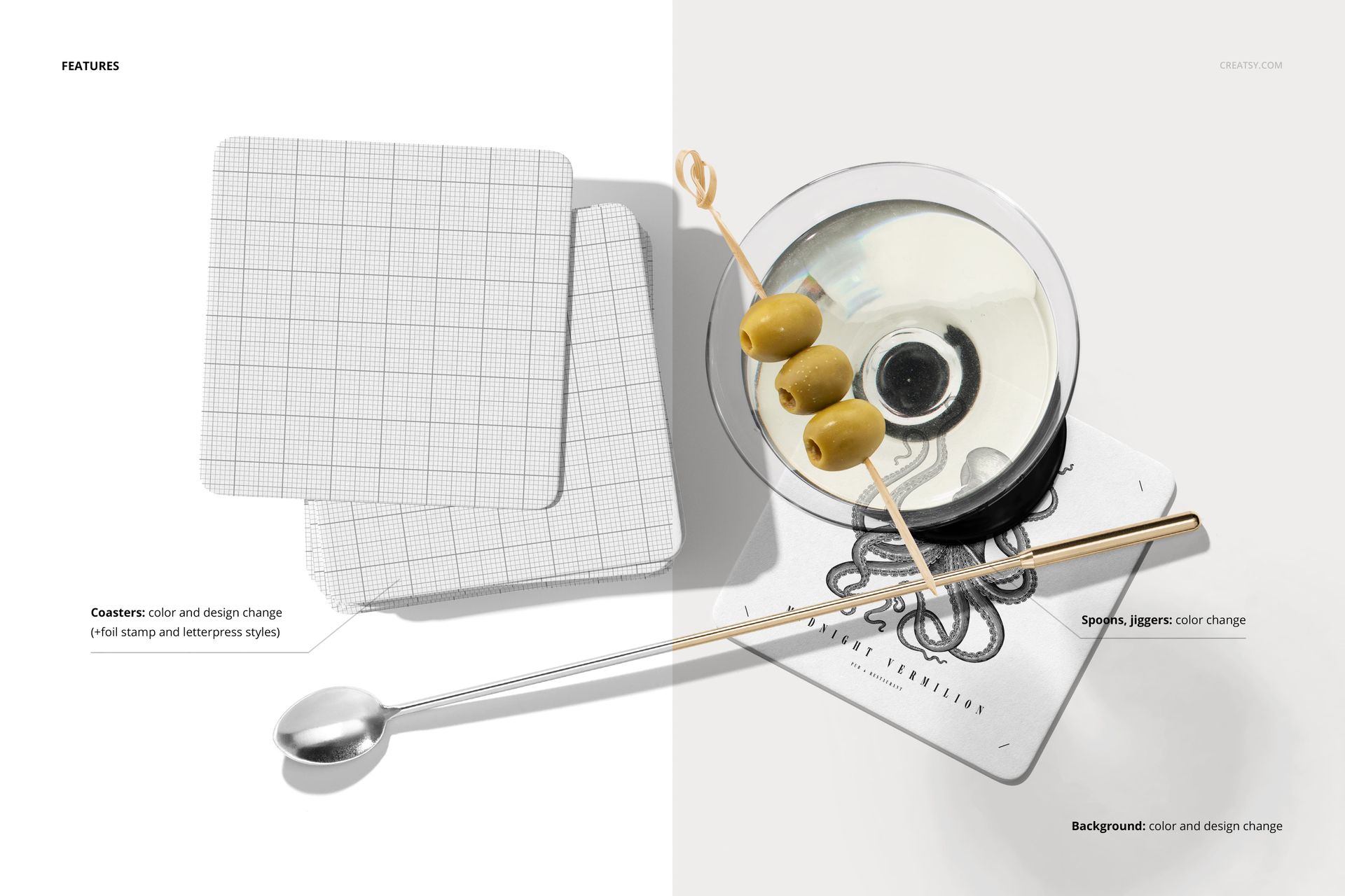 Square Coasters Mockup Set v.4 - mockup screenshot 3