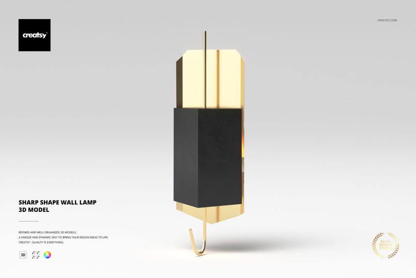 Sharp Shape Wall Lamp 3D Model - mockup screenshot 1
