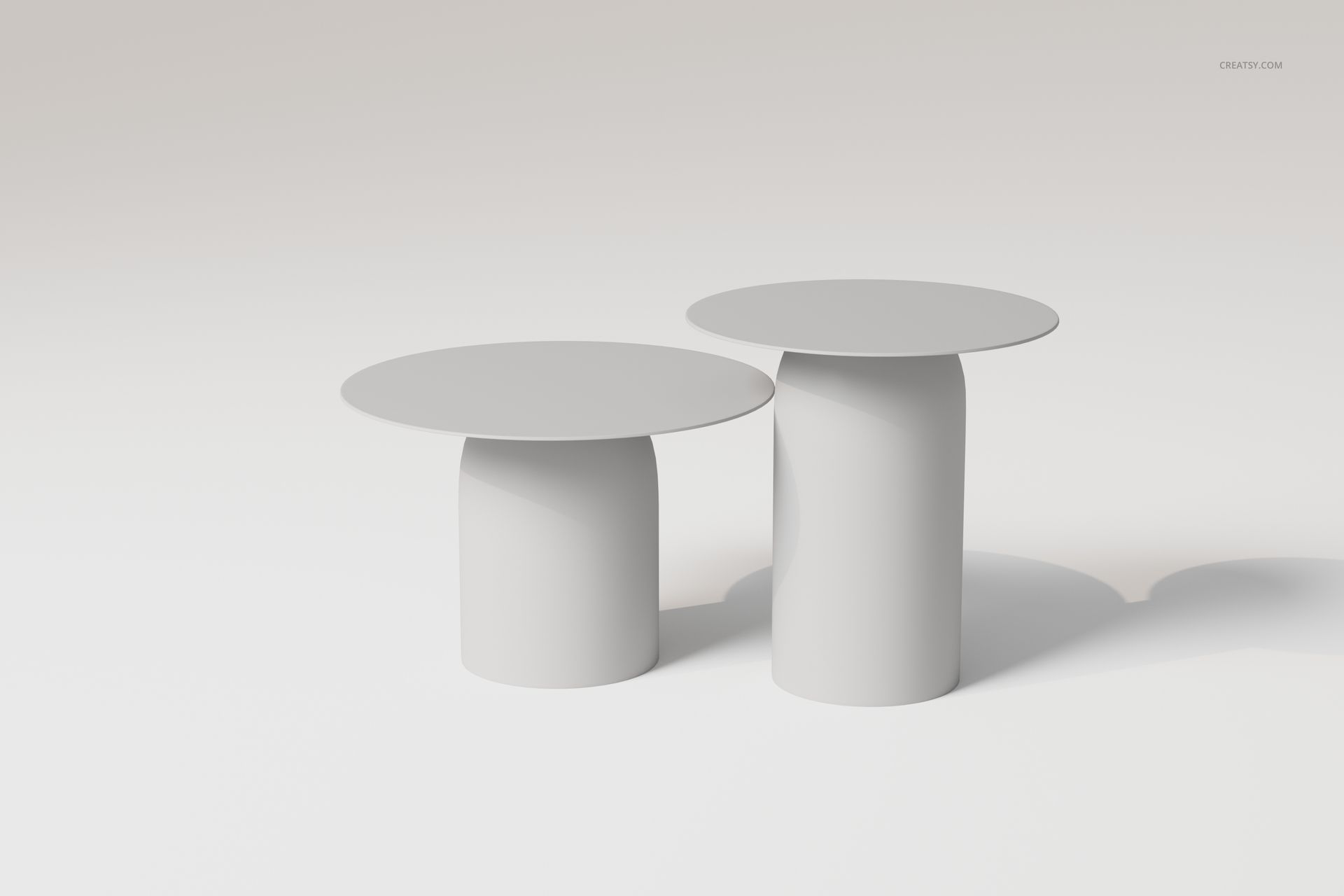 Nordic Style Disc Coffee Tables 3D Model - mockup screenshot 3