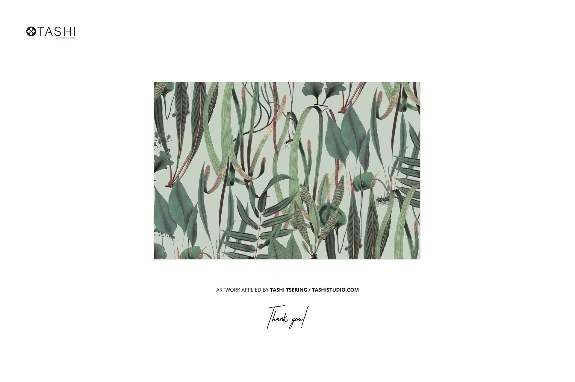 Mailing box mockup featuring green leaves and branches in a forest theme, displayed with a front-facing perspective.