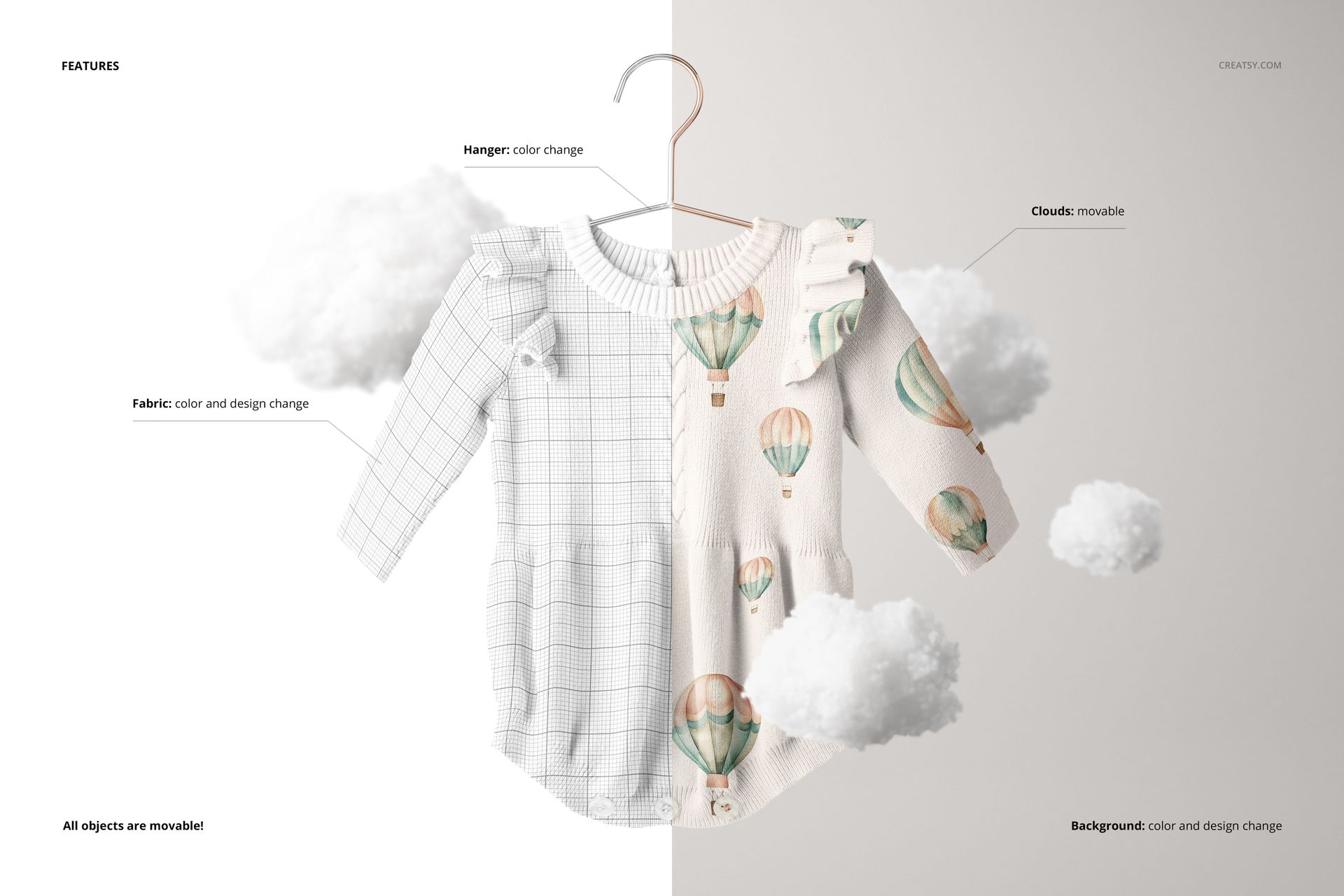 Hanging Knitted Romper Mockup Set - mockup screenshot 3