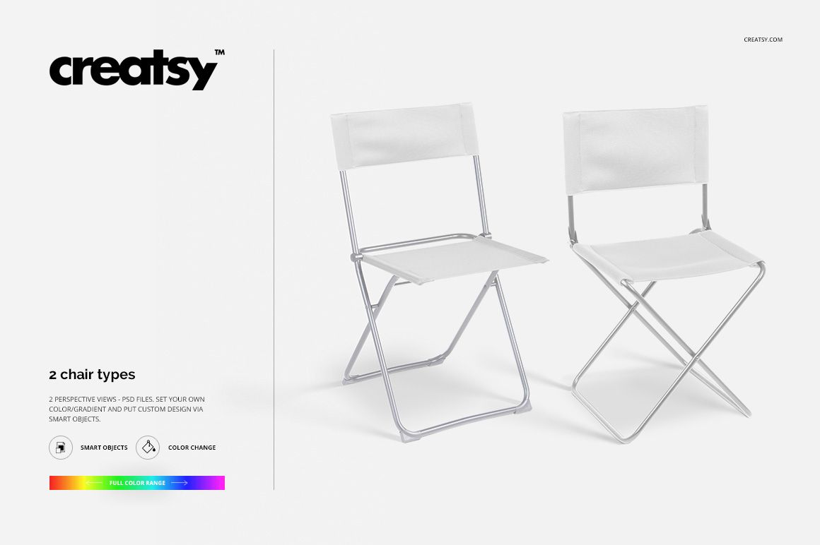 Folding Chair 2 Types Mockup Set - mockup screenshot 6