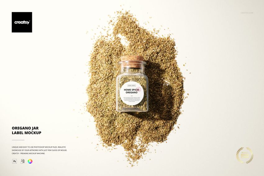 Oregano Jar Label Mockup - mockup screenshot 1