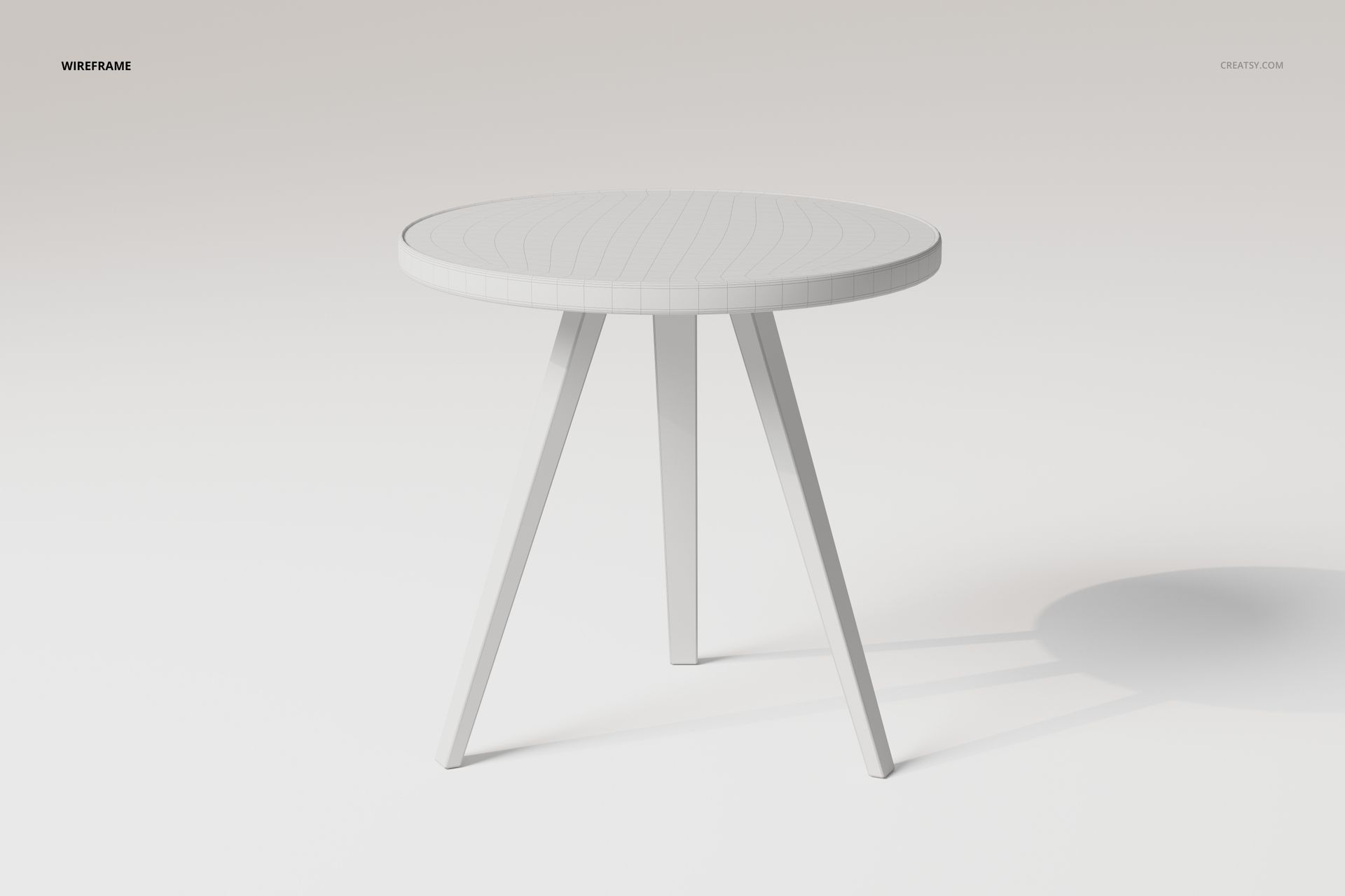 Round Three Legged Table 3D Model - mockup screenshot 5