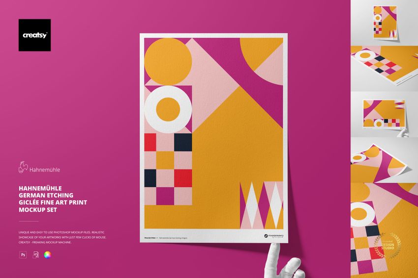 Hahnemühle German Etching Giclée Fine Art Print Mockup Set - mockup screenshot 1