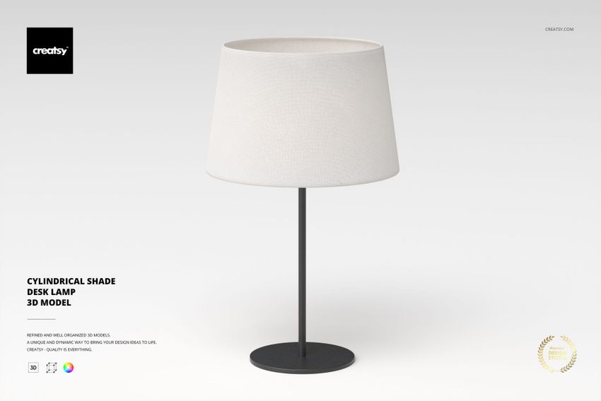 Cylindrical Shade Desk Lamp 3D Model - mockup screenshot 1