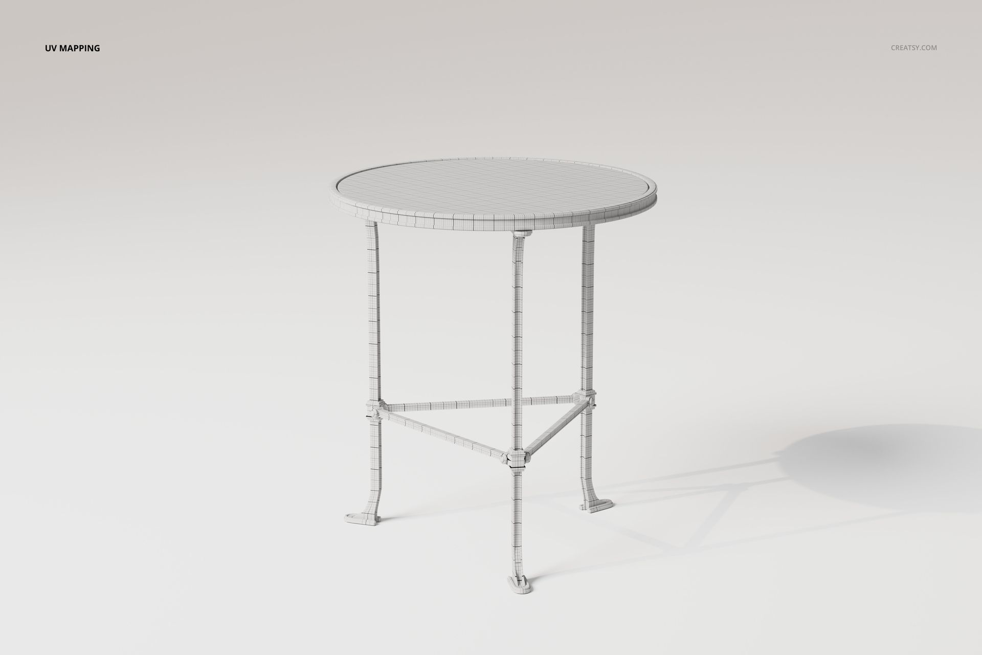Metal & Mirror Accent Table 3D Model - mockup screenshot 4