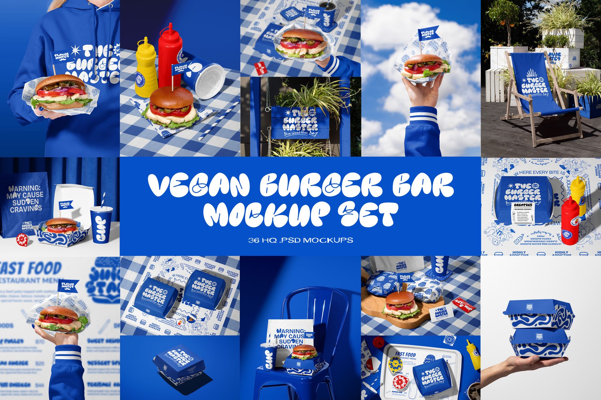 Vegan Burger Bar Brand Identity Mockup Bundle