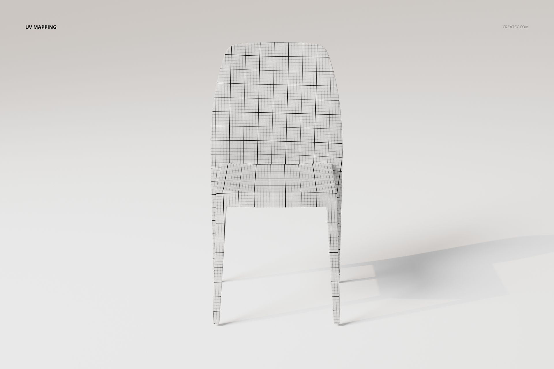 Front view of a modern plastic garden chair with a grid pattern, displayed against a light neutral background.