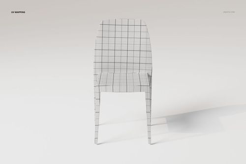 Front view of a modern plastic garden chair with a grid pattern, displayed against a light neutral background.