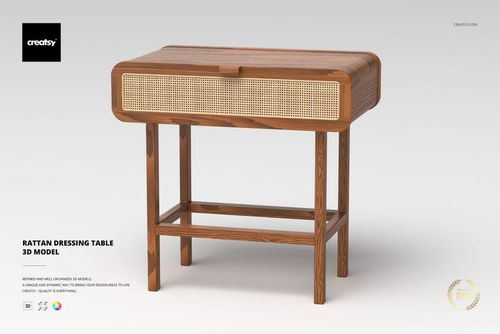 Rattan Dressing Table 3D Model - mockup preview 1