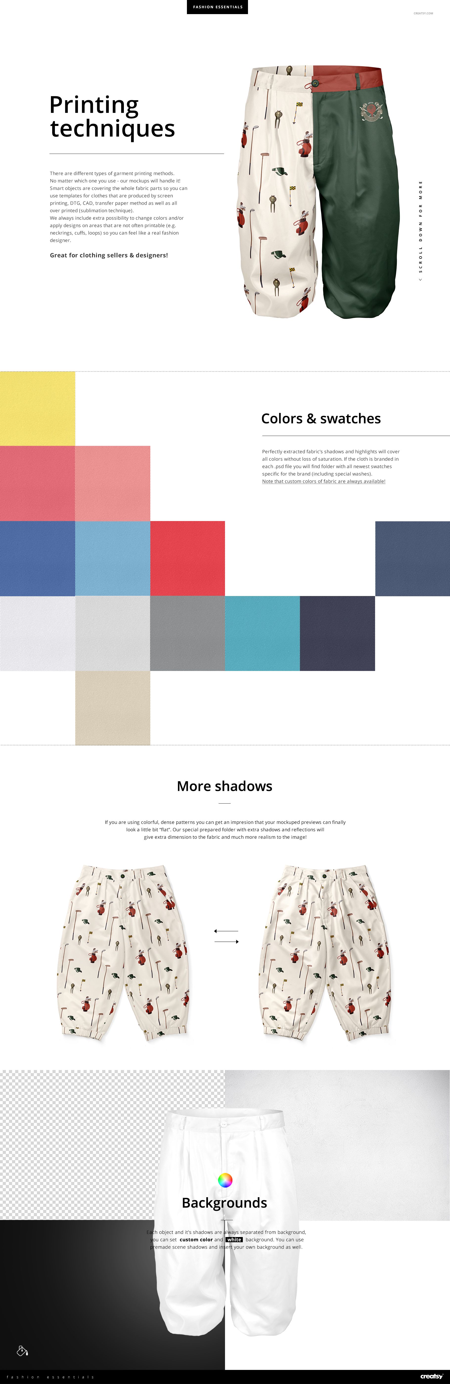 Men’s Polyester Golf Knickers Mockup Set - mockup screenshot 3