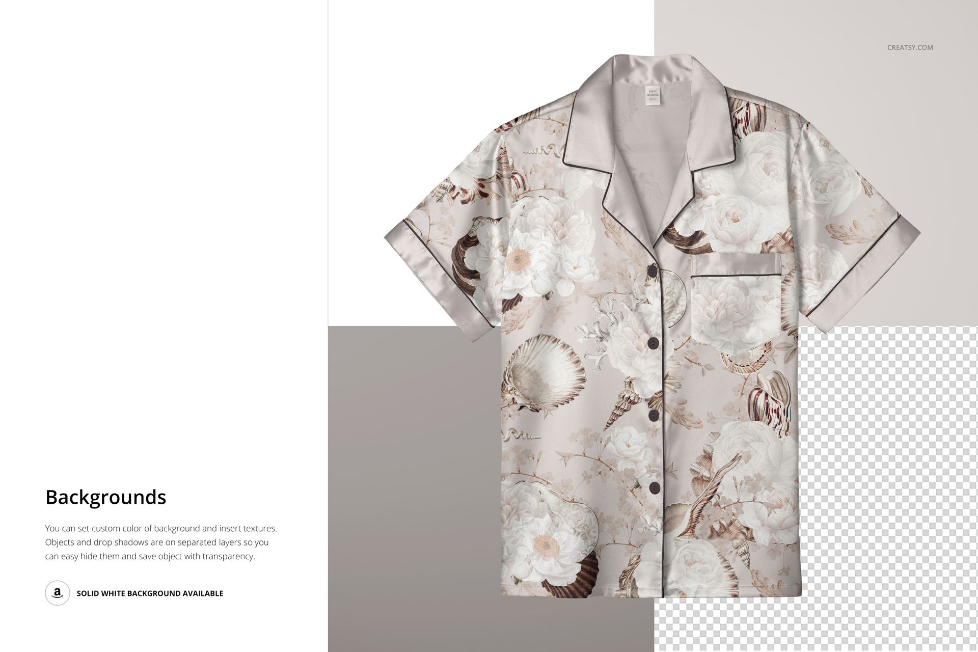 Silk Short-sleeve Pyjama Mockup Set - mockup screenshot 10