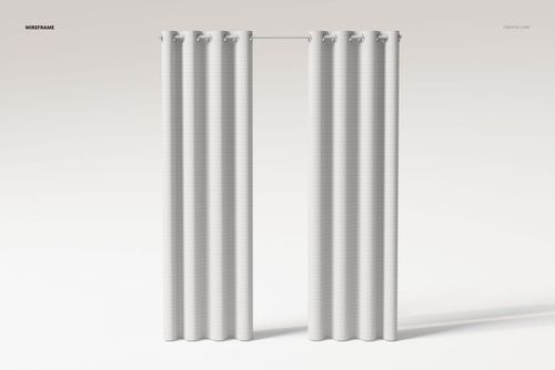 Front view of single panel eyelet curtains in white fabric, displayed against a plain light background.