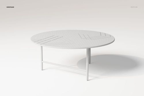 Round coffee table with white marble top featuring gold geometric lines, shown from a front angle on a plain background.