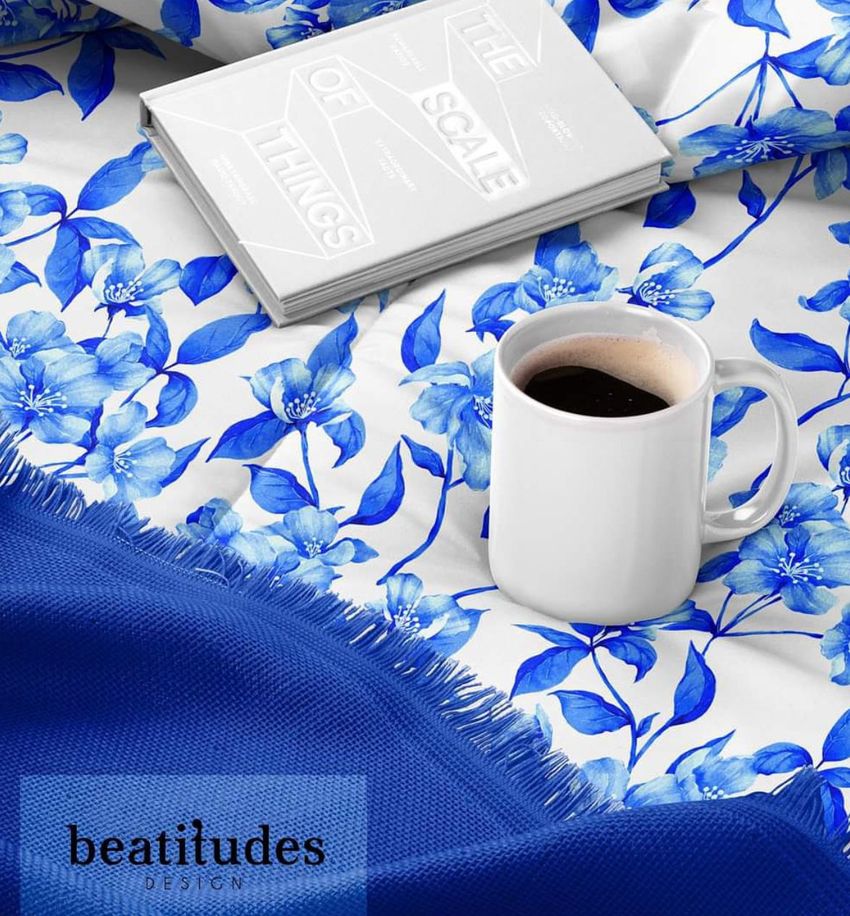 Sakura Blue Monochrome Pattern by Beatitudes Design - Files in Use example