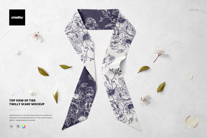 Top View of Twilly Scarf Mockup - mockup screenshot 1