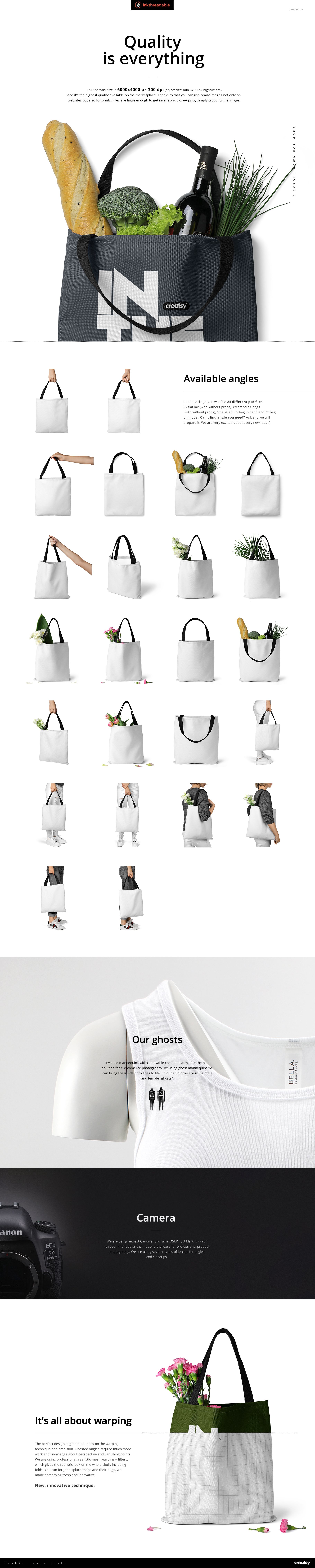 Polyester Tote Bag Mockup Set - mockup screenshot 2