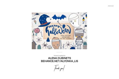 Front view of Halloween wrapping paper rolls mockup featuring cartoon ghosts, bats, pumpkins, and festive gift tags.