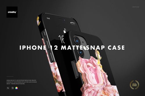 iPhone 12 Matte Snap Case 1 Mockup Set - mockup preview 1
