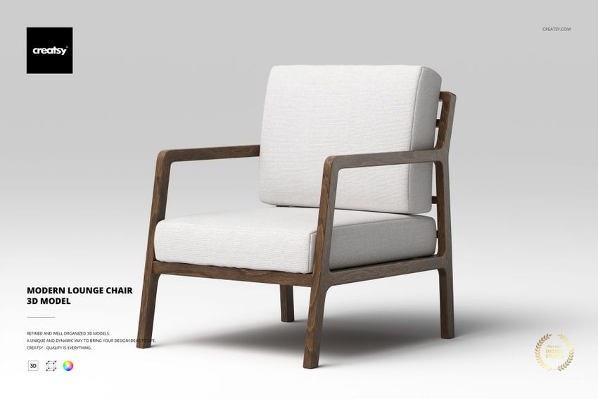 Modern Lounge Chair 3D Model - mockup screenshot 1