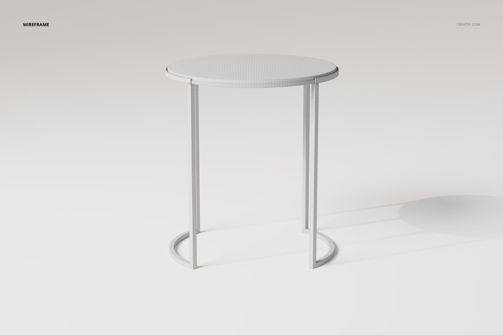Loft Style Side Table 3D Model - mockup screenshot 6