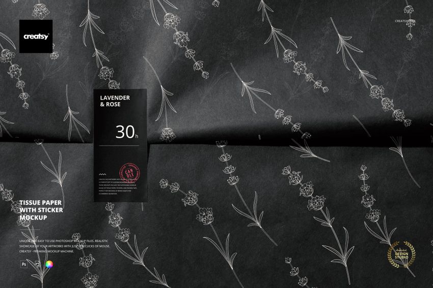 Wrapping Paper with Sticker Mockup - mockup screenshot 1