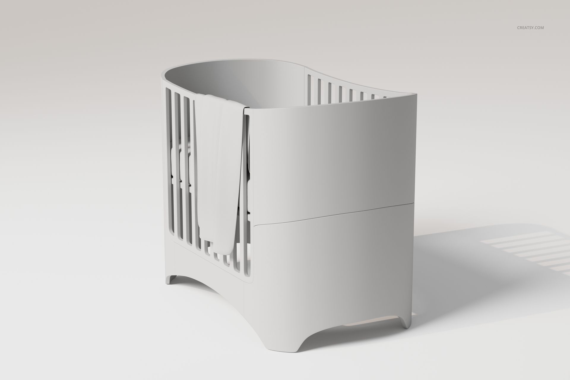 Crib with Small Baby Blanket 3D Model - mockup screenshot 3