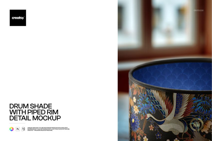 Drum Shade with Piped Rim Detail Mockup - mockup screenshot 1