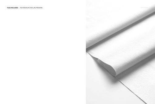Draped cotton fabric mockup showing white textile with soft folds, presented from a side angle on a plain background.