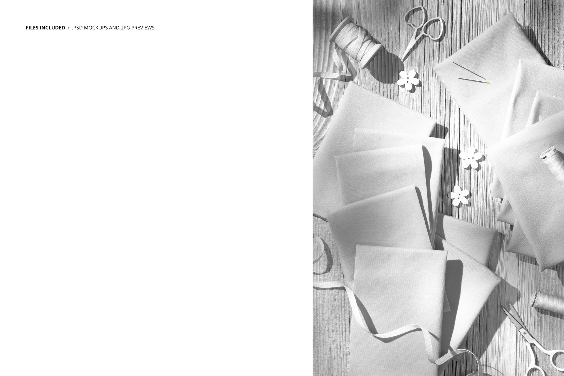 Jersey Fabrics and Ribbons Composition Mockup - mockup screenshot 2