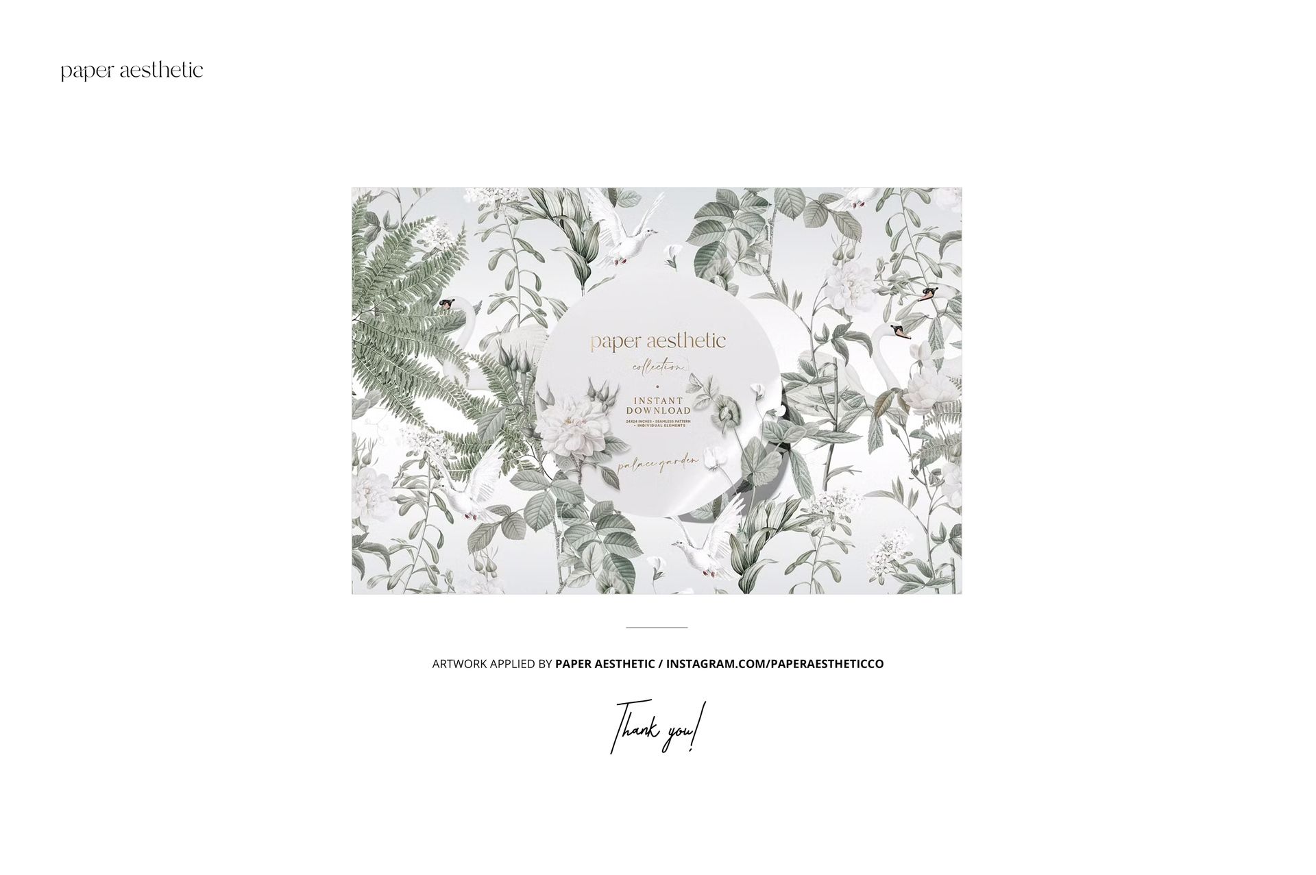 PSD mockup of cotton fabric swatches arranged on a white background, decorated with botanical leaf and eucalyptus motifs.