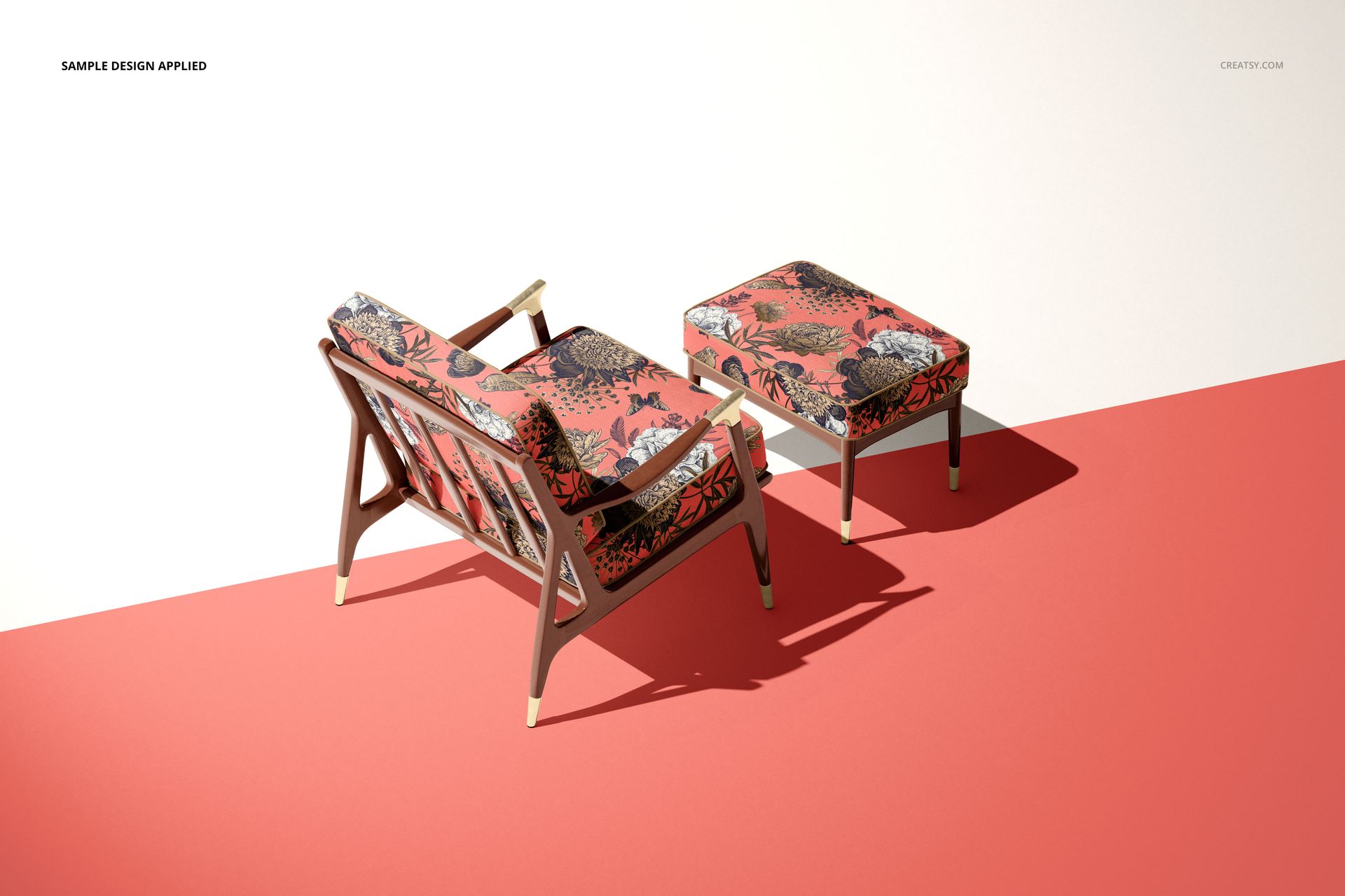 Lounge Chair & Ottoman Mockup Set - mockup screenshot 6