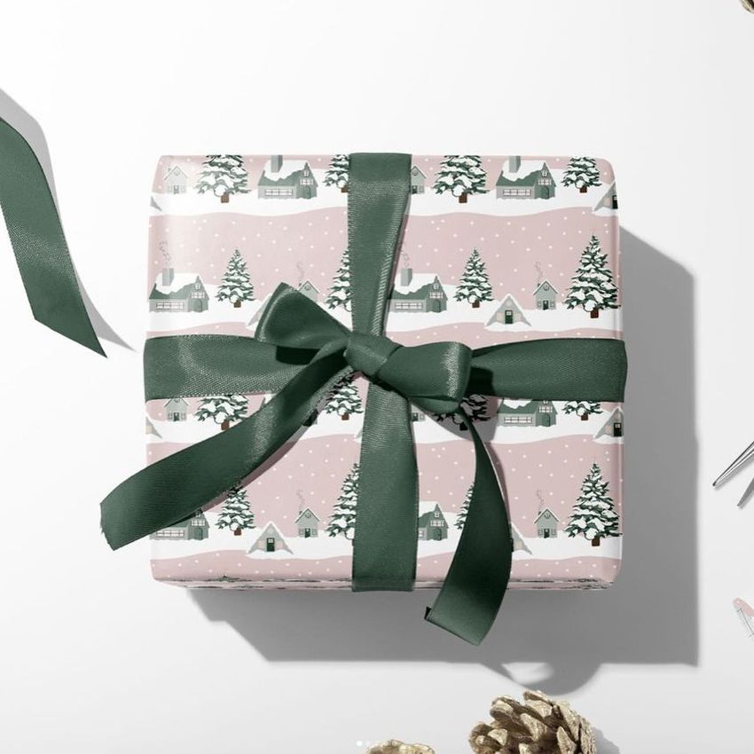 Snowy Holiday Village Pattern by Sheena Lange - Files in Use example