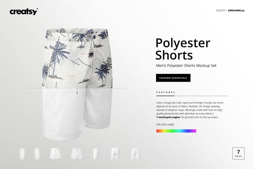 Men’s Polyester Shorts Mockup Set - mockup screenshot 1