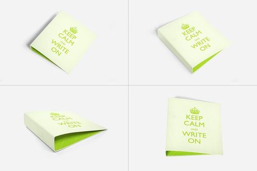 Binder mockup set showing four different angles of a light green binder with a motivational text on the cover.