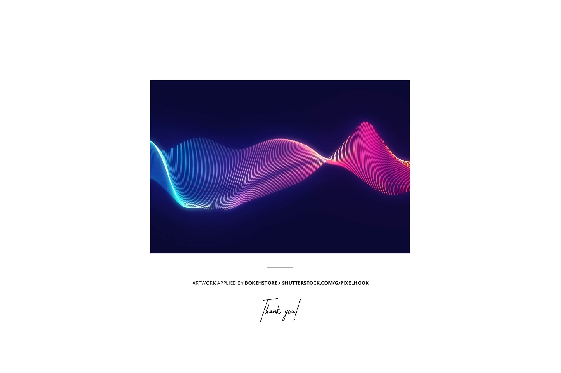 Rectangular gaming mouse pad mockup with rounded corners, featuring a vibrant wave pattern in blue and pink tones.